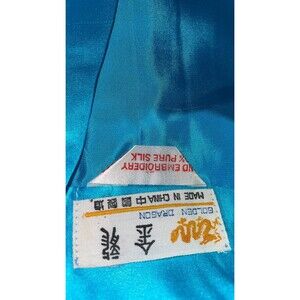 VTG Golden Dragon Kimono Floral Embroidery  Med  100% Silk Floral NWOTS